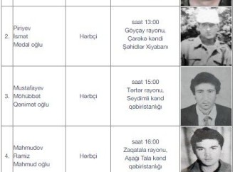 Birinci Qarabağ müharibəsinin daha yeddi itkin şəhidi dəfn ediləcək