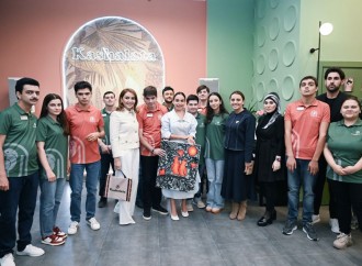 Heydər Əliyev Fondunun vitse-prezidenti Leyla Əliyeva Bakıda ilk inklüziv iaşə obyekti olan “Kaşalata” kafeni ziyarət edib