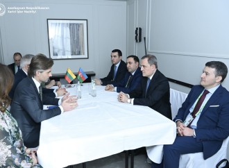 Ceyhun Bayramov litvalı həmkarı ilə beynəlxalq təhlükəsizliyi müzakirə edib