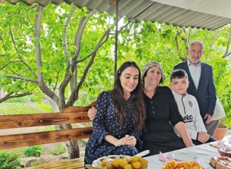 Heydər Əliyev Fondunun vitse-prezidenti Leyla Əliyeva və Bakı Media Mərkəzinin rəhbəri Arzu Əliyevanın Naxçıvan səfəri Ordubad rayonunda davam edib
