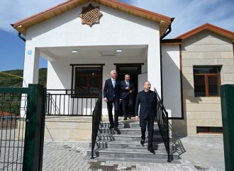 Prezident İlham Əliyev Laçın rayonunun Bəylik kəndinin açılışında iştirak edib