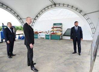 Prezident İlham Əliyev Yevlax pilot aqroparkının açılışında iştirak edib
