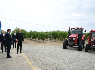Prezident İlham Əliyev Yevlax pilot aqroparkının açılışında iştirak edib