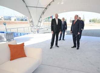 Prezident İlham Əliyev Ağdam Sənaye Parkında “Saloğlu Qarabağ” MMC-nin istehsal müəssisəsinin təməlini qoyub