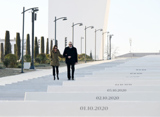Prezident İlham Əliyev və Birinci xanım Mehriban Əliyeva Xankəndi şəhərində Zəfər parkının açılışında iştirak ediblər