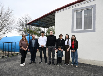 Prezident İlham Əliyev və Birinci xanım Mehriban Əliyeva Xocavəndin Xanoba kəndində fərdi evlərin və infrastrukturun bərpası sahəsində görülən işlərlə tanış olublar