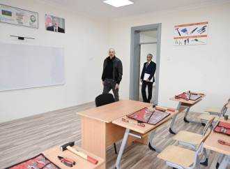 Prezident İlham Əliyev Şamaxı Avropa liseyinin yeni binasının açılışında iştirak edib