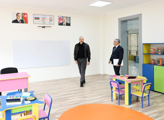 Prezident İlham Əliyev Şamaxı Avropa liseyinin yeni binasının açılışında iştirak edib