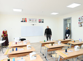Prezident İlham Əliyev Şamaxı Avropa liseyinin yeni binasının açılışında iştirak edib