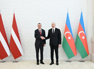 Latviya Prezidentinin rəsmi qarşılanma mərasimi olub