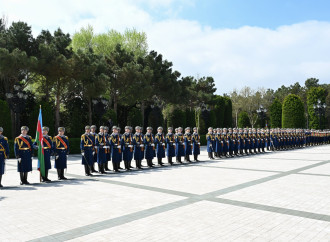 Latviya Prezidentinin rəsmi qarşılanma mərasimi olub