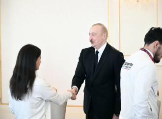 Prezident İlham Əliyev Avropa çempionatında komanda hesabında çempion olan güləşçiləri qəbul edib