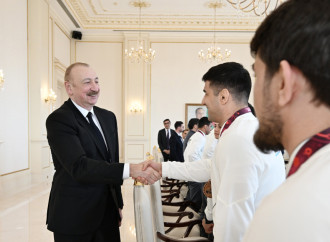 Prezident İlham Əliyev Avropa çempionatında komanda hesabında çempion olan güləşçiləri qəbul edib