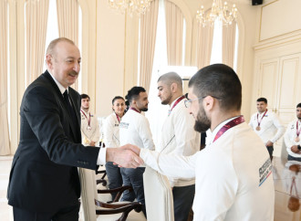 Prezident İlham Əliyev Avropa çempionatında komanda hesabında çempion olan güləşçiləri qəbul edib