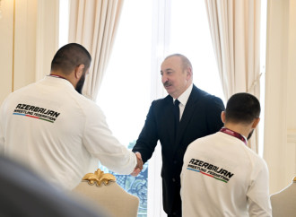 Prezident İlham Əliyev Avropa çempionatında komanda hesabında çempion olan güləşçiləri qəbul edib