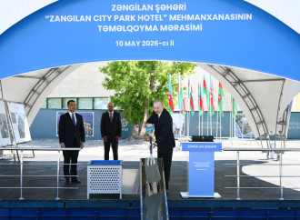 Prezident İlham Əliyev Zəngilan şəhərində “Zangilan City Park Hotel”in təməlini qoyub