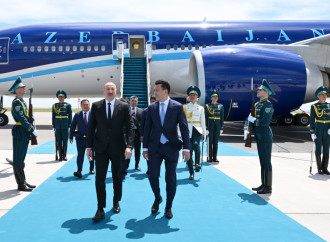 Prezident İlham Əliyev Qazaxıstana işgüzar səfərə gəlib