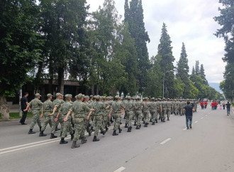 Xankəndidə hərbi yürüş keçirilib