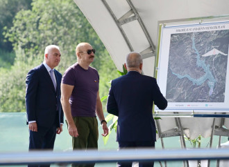 Prezident İlham Əliyev Laçında “Həkəriçay” su anbarının təməlini qoyub