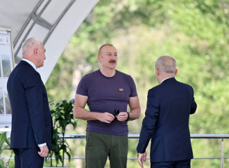 Prezident İlham Əliyev Laçında “Həkəriçay” su anbarının təməlini qoyub