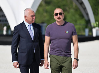 Prezident İlham Əliyev Laçında “Həkəriçay” su anbarının təməlini qoyub
