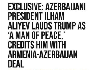 Tramp Prezident İlham Əliyevin Şuşa Media Forumunda səsləndirdiyi bəyanatlarla bağlı məqaləni paylaşıb