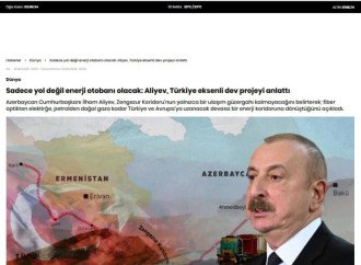 Prezident İlham Əliyevin Zəngəzur dəhlizi ilə bağlı fikirləri Türkiyə mediasının diqqət mərkəzindədir
