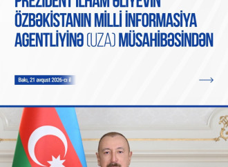 Prezident İlham Əliyevin sosial şəbəkə hesablarında Özbəkistanın Milli İnformasiya Agentliyinə müsahibəsi ilə bağlı paylaşım edilib