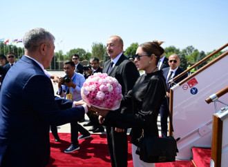 Prezident İlham Əliyev Qırğızıstana işgüzar səfərə gəlib