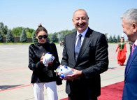 Prezident İlham Əliyev Qırğızıstana işgüzar səfərə gəlib