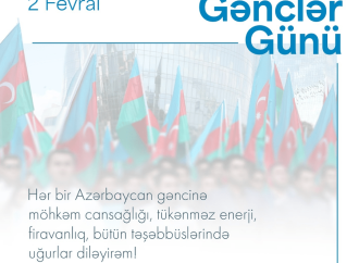 Birinci vitse-prezident Mehriban Əliyeva: Hər bir Azərbaycan gəncinə möhkəm cansağlığı, tükənməz enerji, firavanlıq, bütün təşəbbüslərində uğurlar diləyirəm! 