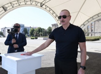 Prezident İlham Əliyev Xankəndi Konqres Mərkəzinin təməlini qoyub