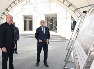 Prezident İlham Əliyev Xankəndi Konqres Mərkəzinin təməlini qoyub