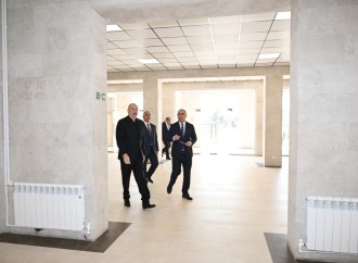Prezident İlham Əliyev Xankəndi Konqres Mərkəzinin təməlini qoyub
