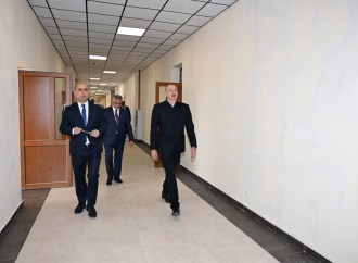 Prezident İlham Əliyev Xankəndi Konqres Mərkəzinin təməlini qoyub