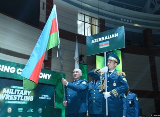 Bakıda keçirilən hərbçilər arasında güləş üzrə dünya çempionatınin bağlanış mərasimi kecirilib