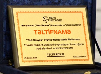 Turkic.World Media Platforması “Türkdilli ölkələrin xəbərlərini yayımlayan ilin ən uğurlu media layihəsi” nominasiyası üzrə təltif edilib