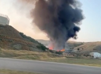 Ankarada təkrar emal müəssisəsində yanğın baş verib